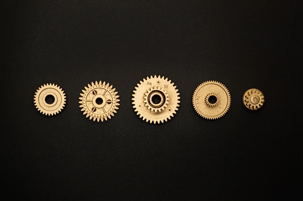 Interlocking gears representing automation